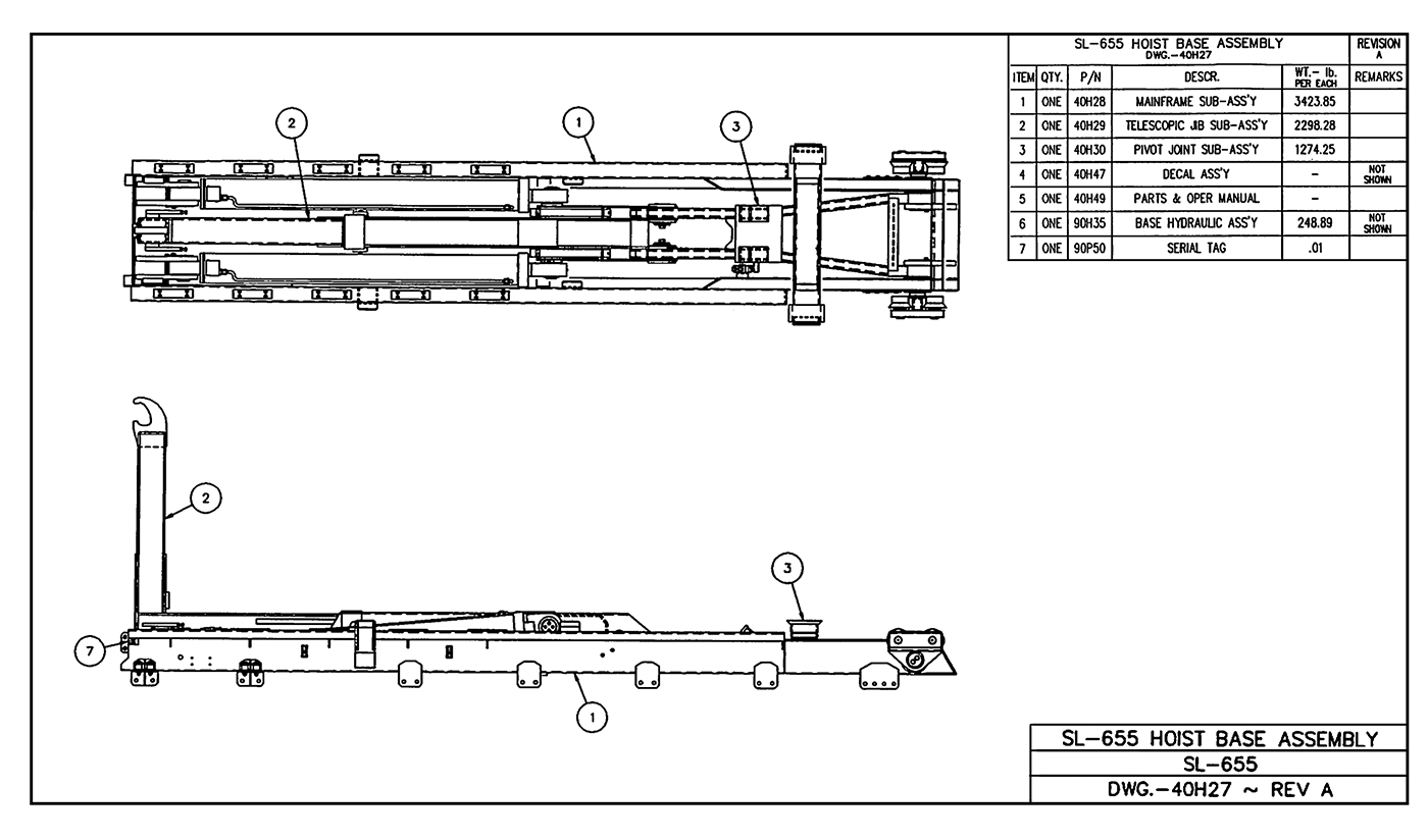 SL-655 Hoist Base Assembly