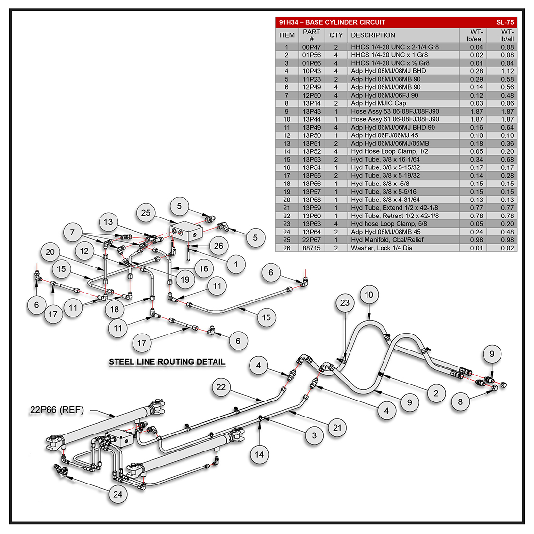 Swaploader SL-75 Base Cylinder Circuit Diagram