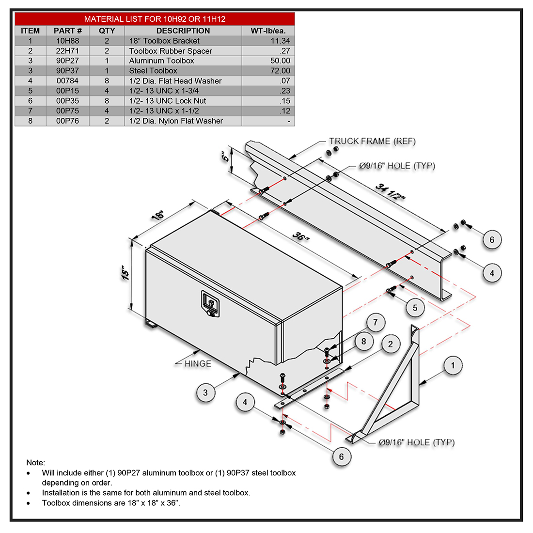 Swaploader SL-75 Toolbox Diagram