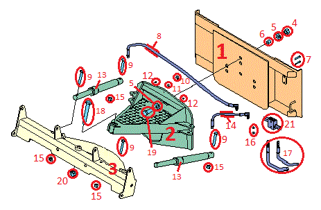 Skid Steer Trip-Edge Adapter/Pushframe Assembly Diagram