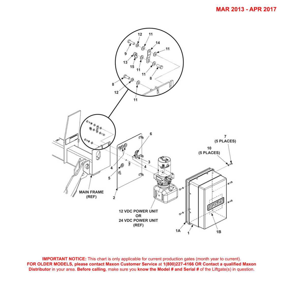 Maxon TE-25 (Mar 2013 - Apr 2017) Pump Cover And Mounting Plate Assembly Diagram