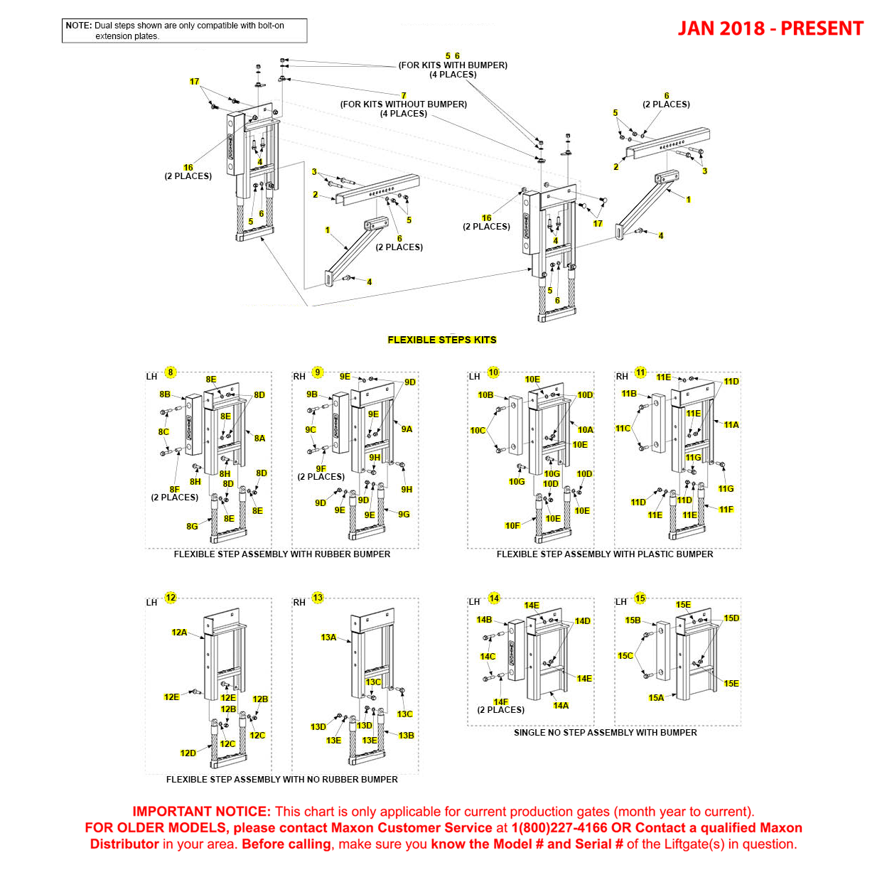 Maxon TE-25 And TE-30 (Jan 2018 - Present) Flexible Step Kit Diagram