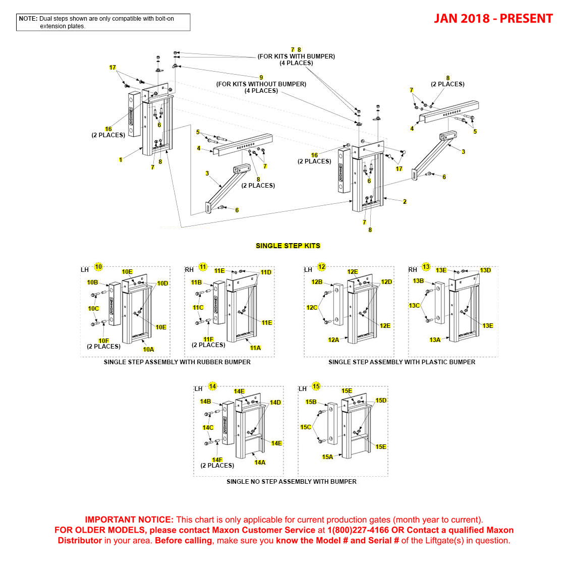 Maxon TE-25 And TE-30 (Jan 2018 - Present) Single Step Kit Diagram