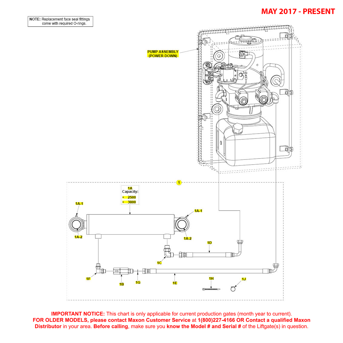 Maxon TE-25 And TE-30 (May 2017 - Present) Power Down Hydraulic System Diagram