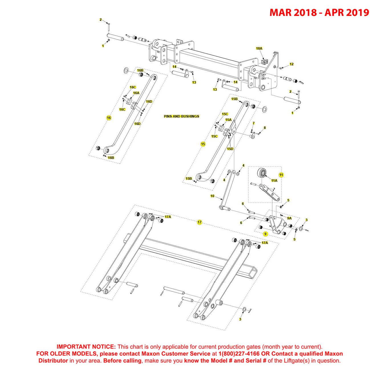 Maxon TE-25DC (Mar 2018 - Apr 2019) Bolt-On Main Assembly Diagram