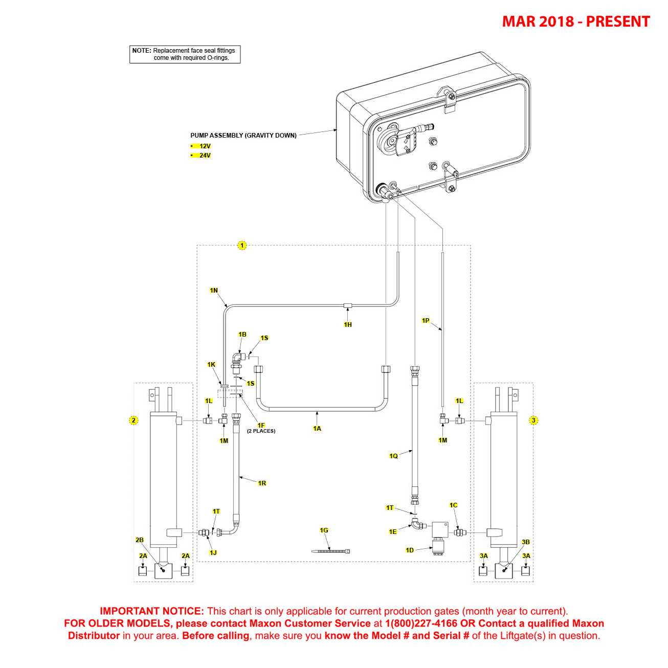 Maxon TE-25DC (Mar 2018 - Present) Gravity Down Hydraulic Systems Diagram