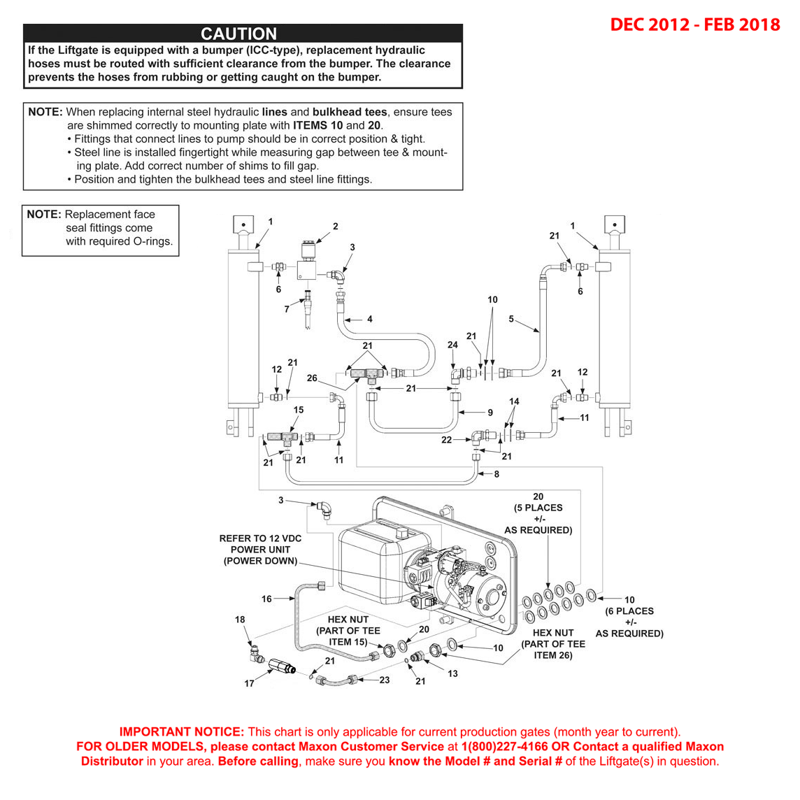 Maxon TE-33 (Dec 2012 - Feb 2018) Power Down Hydraulic Components Diagram