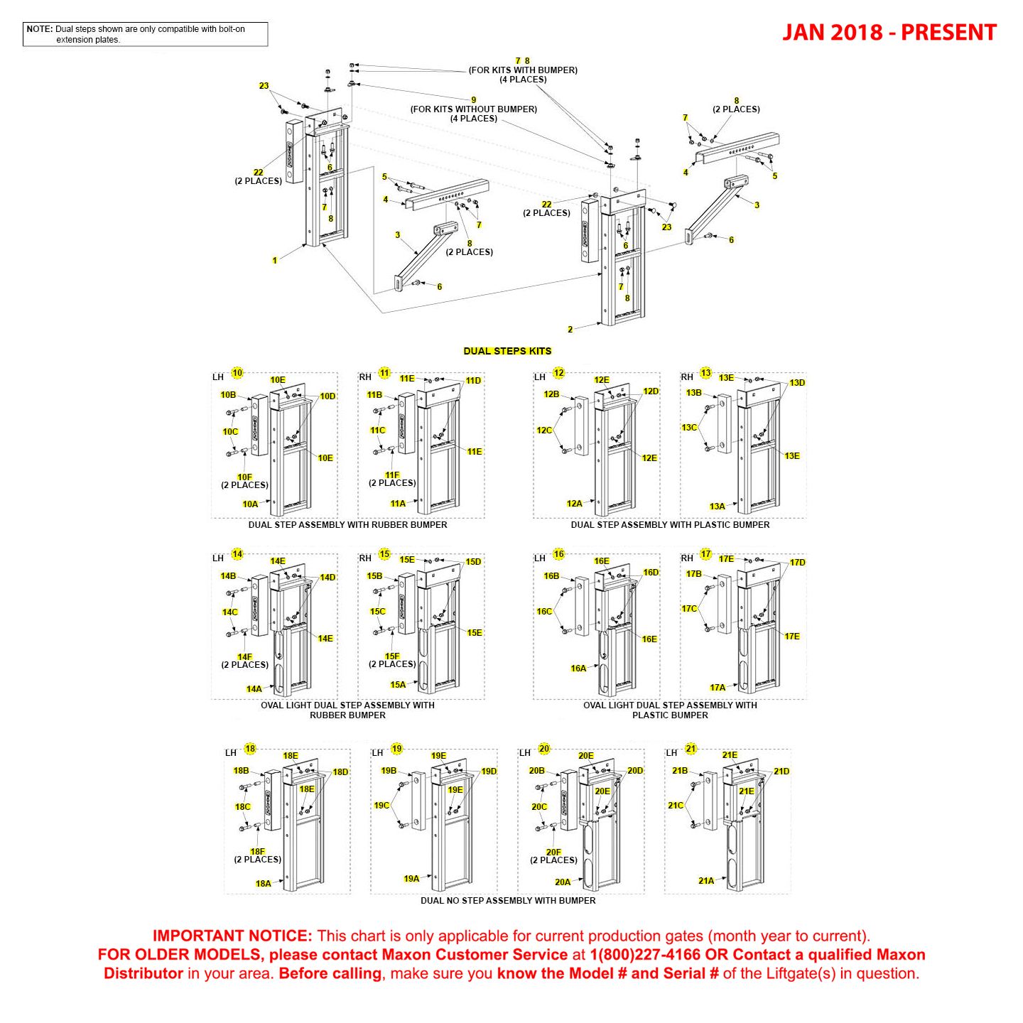 Maxon TE-33 (Jan 2018 - Present) Dual Step Kits Diagram