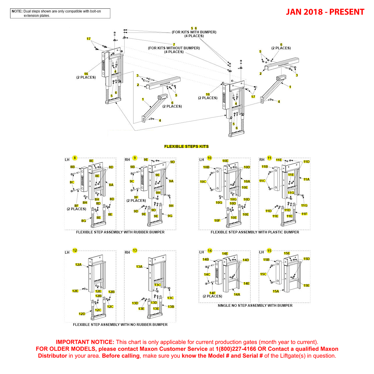 Maxon TE-33 (Jan 2018 - Present) Flexible Step Kits Diagram