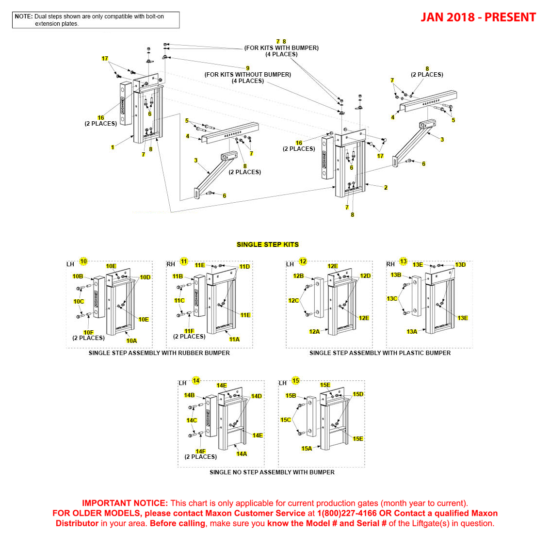 Maxon TE-33 (Jan 2018 - Present) Single Step Kits Diagram