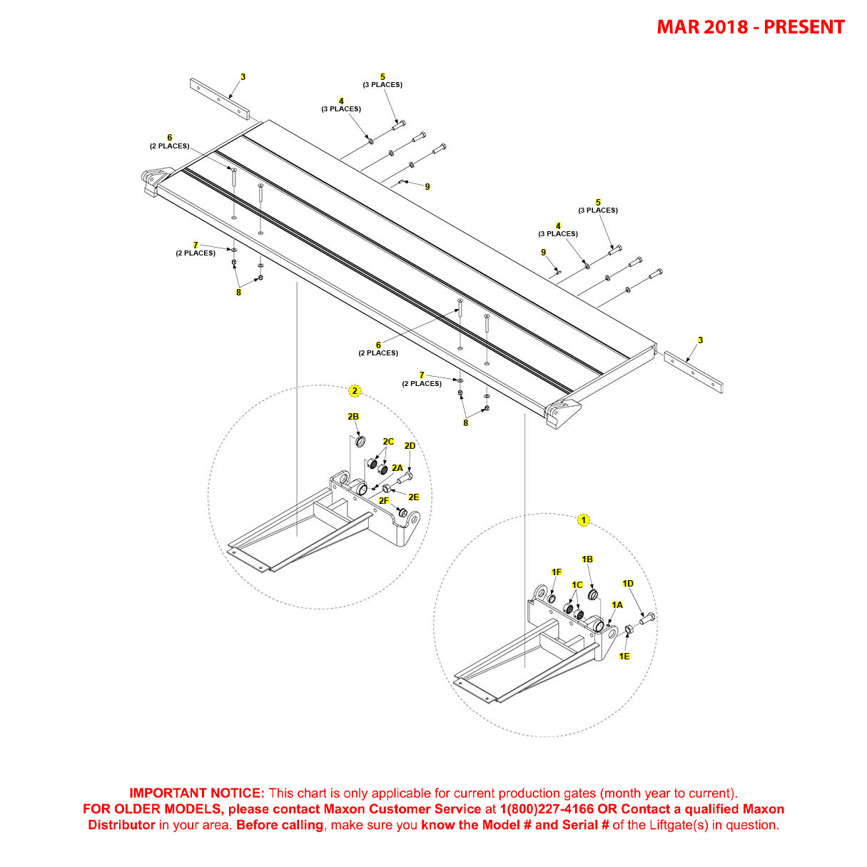 Maxon TE-33 (Mar 2018 - Present) Aluminum Platform Assembly Diagram