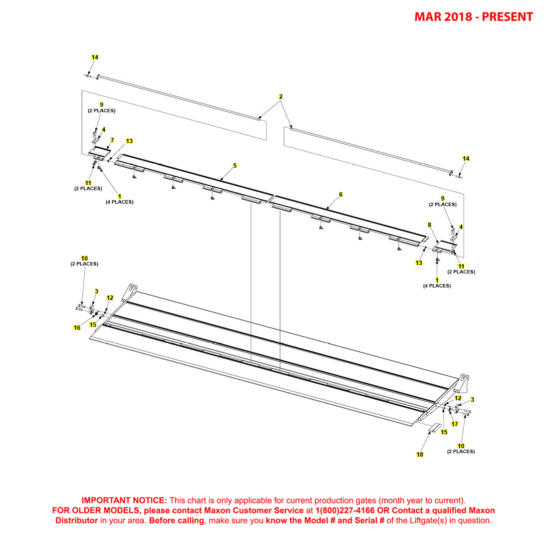 Maxon TE-33 (Mar 2018 - Present) Flipover With Dual Cart Stops For Steel Platform Diagram