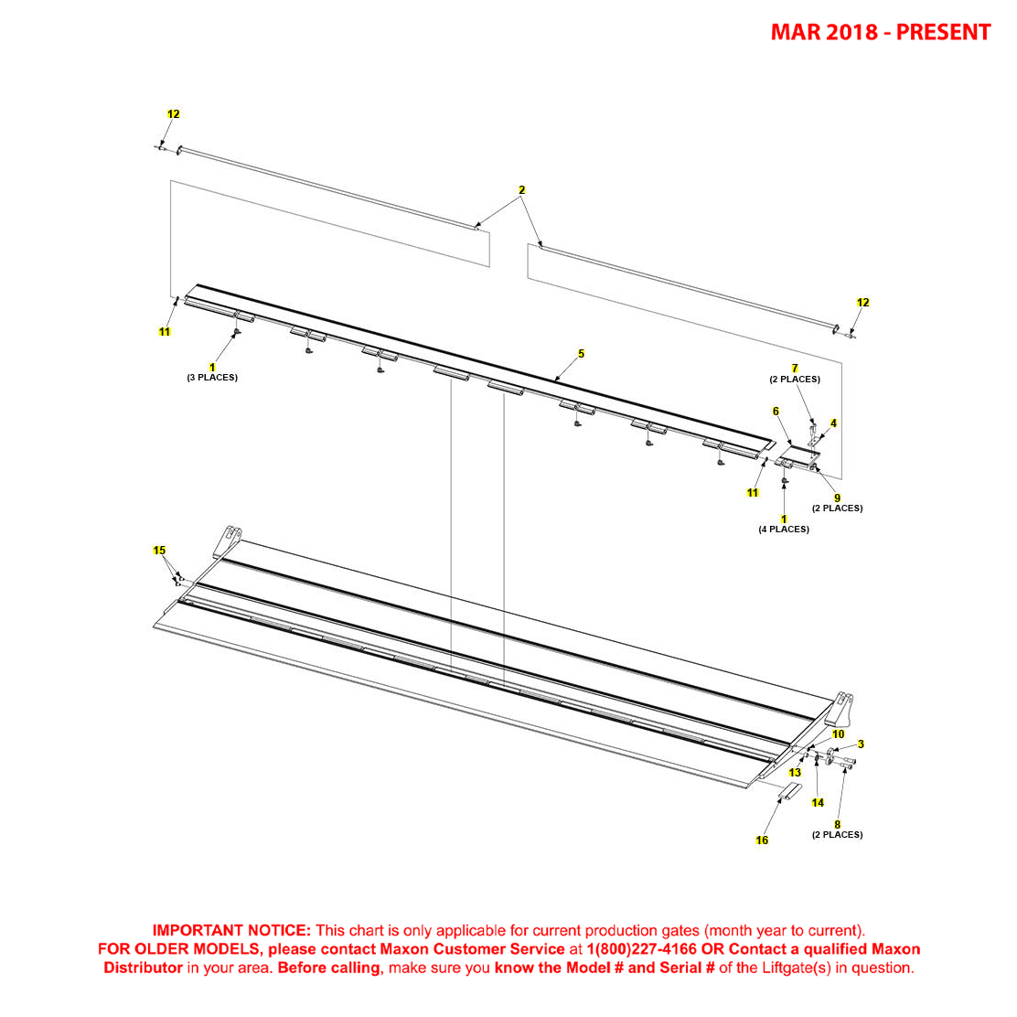 Maxon TE-33 (Mar 2018 - Present) Flipover With Single Cart Stop For Steel Platform Diagram