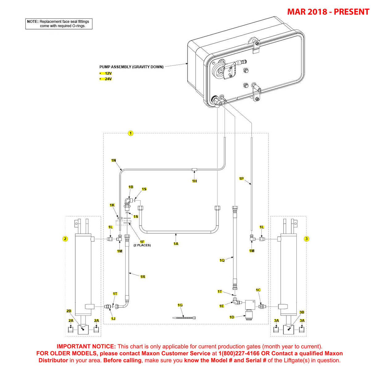 Maxon TE-33 (Mar 2018 - Present) Gravity Down Hydraulic Systems Diagram