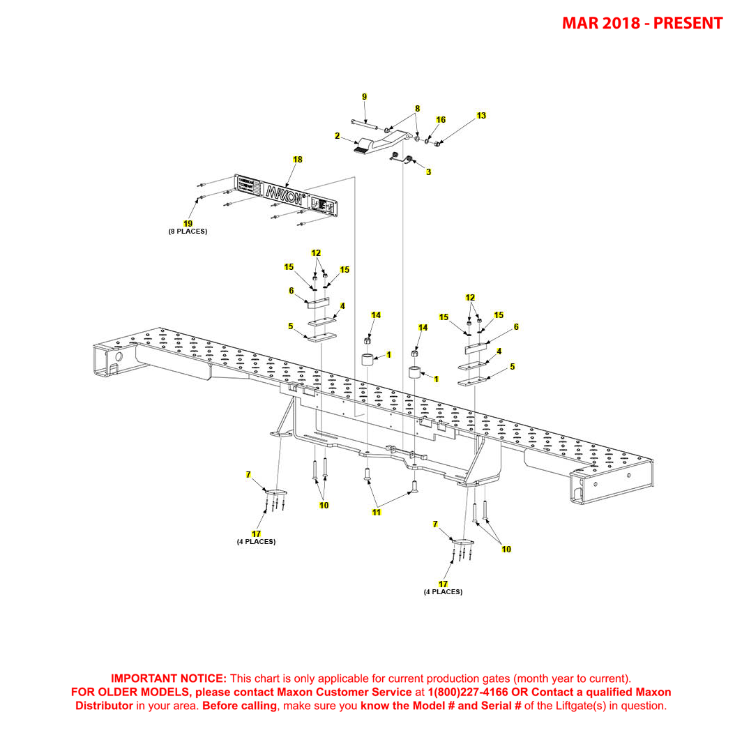 Maxon TE-33 (Mar 2018 - Present) Walk Ramp Extension Plate Diagram