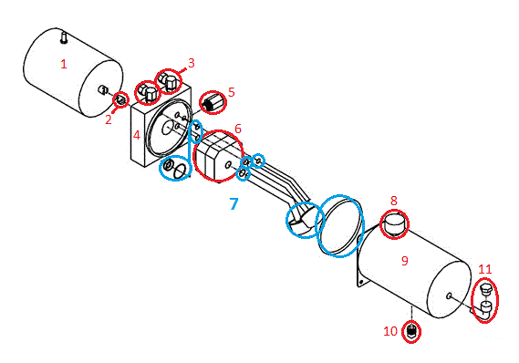Trip-Edge RT3 HYD01710 Motor Kit Diagram