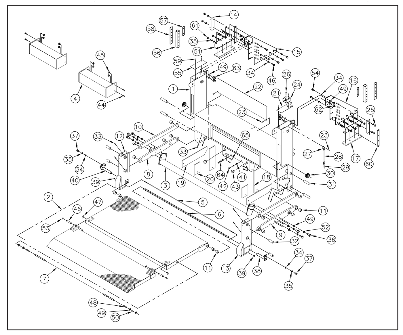 TT15 Steel 42-Inch Deep Platform (With Torsion Assist) Diagram