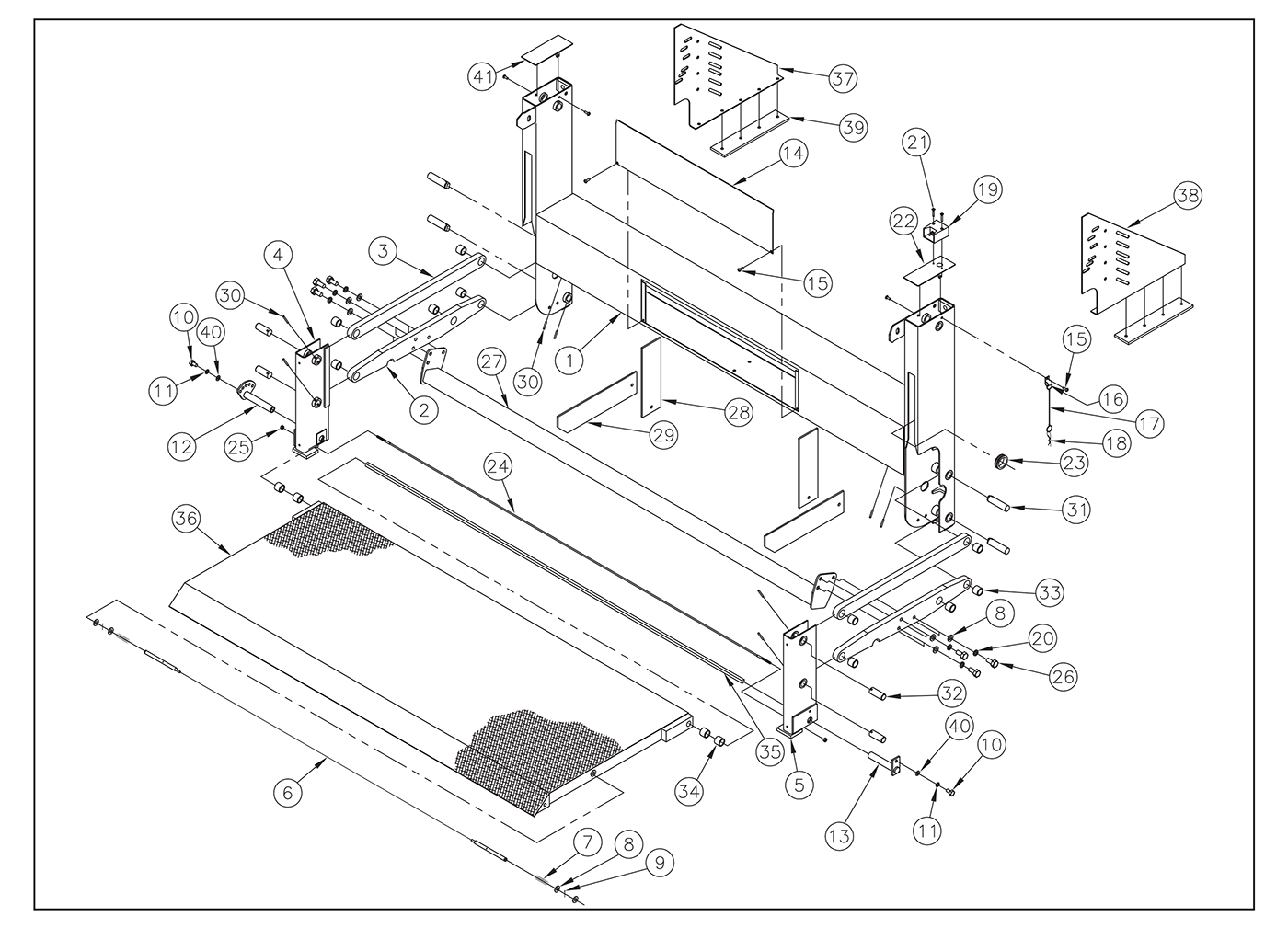 TT20ET Steel Undercarriage And Platform Assembly Diagram