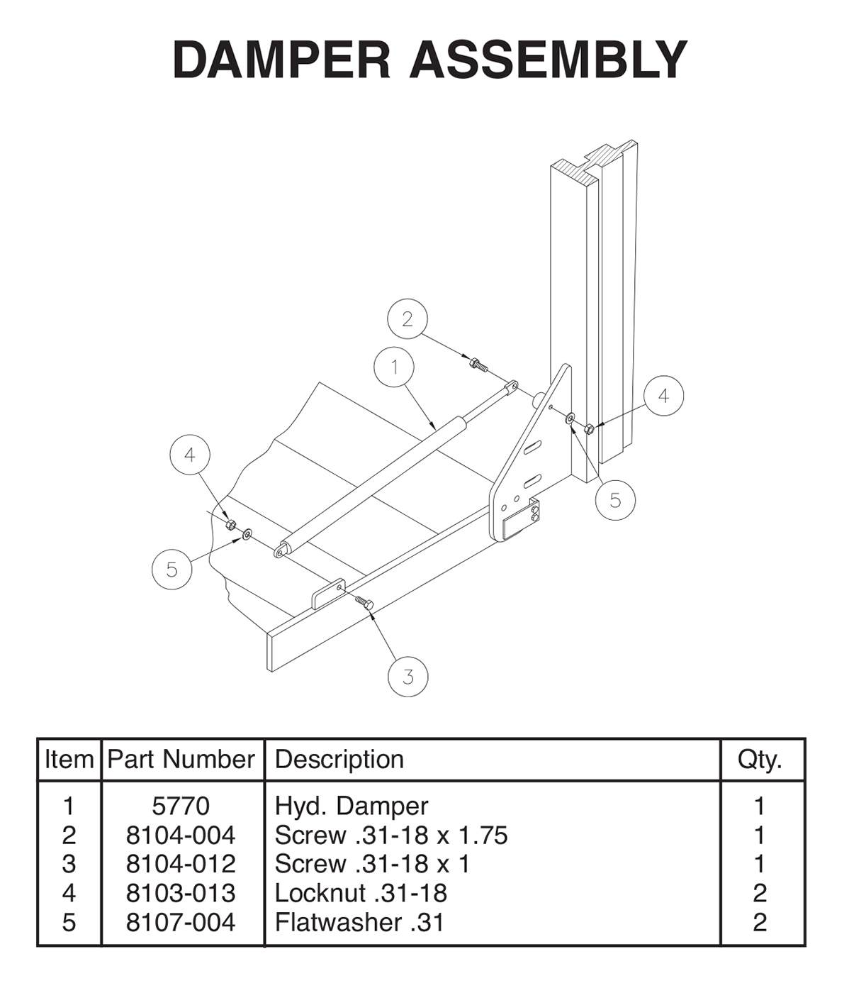 TVLR 30/30A Damper Assembly Diagram