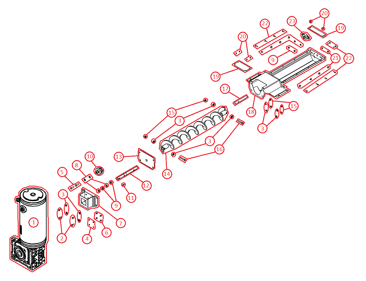 BOSS VBX3000 Auger Assembly Diagram