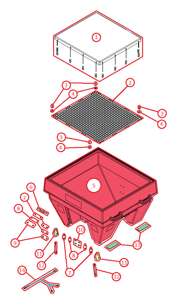 BOSS VBX3000 Hopper Assembly Diagram