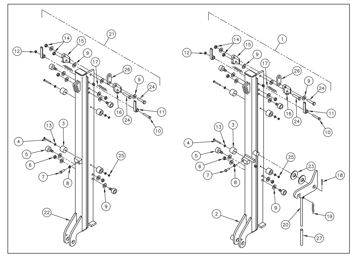 VL 30/40/50 Slider Assembly Diagram