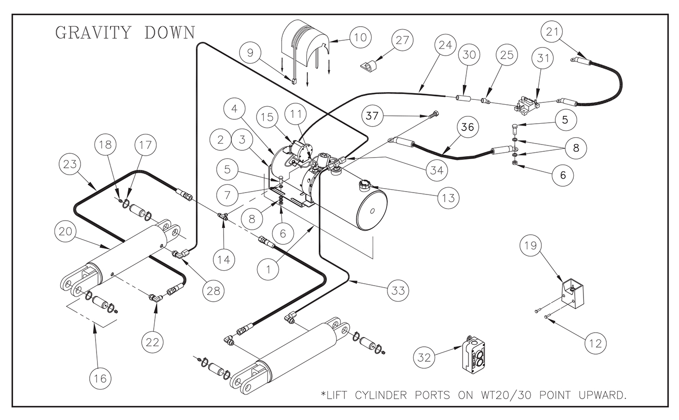 Thieman Conventional Liftgate Wt 20 30 40 Parts Diagrams