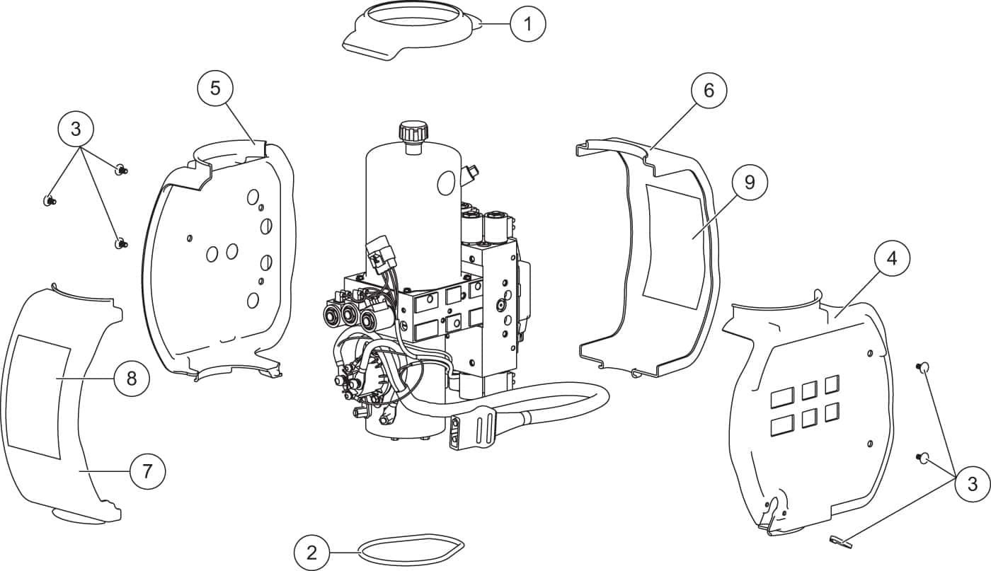 XtremeV Hydraulic Unit Cover Assembly Diagram