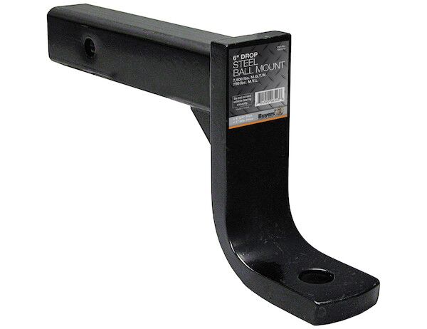 Buyers Products 1803015 - 2 Inch Ball Mount With 6 Inch Drop x 10 Inch Long Tube Black