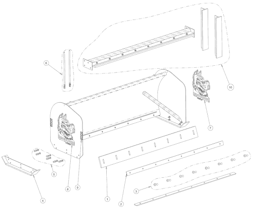 Buyers ScoopDogg 8 Foot Skid Steer Snow Pusher Diagram