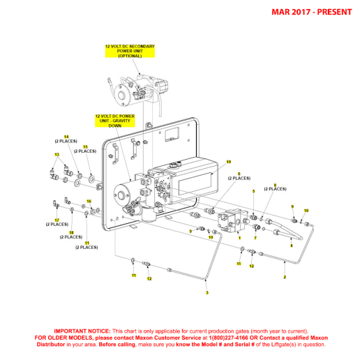 Maxon BMR (Mar 2017 - Present) Gravity Down Bucher Hydraulics Pump Assembly Diagram
