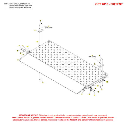 Maxon BMR (Oct 2018 - Present) Steel Flipover With Fixed Ramp Diagram