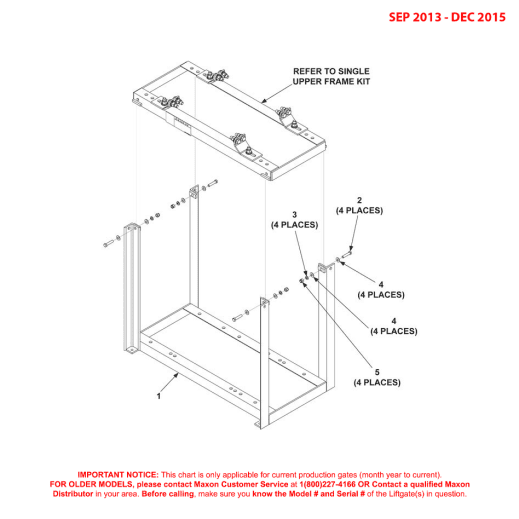 Maxon BMRA (Sep 2013 - Dec 2015) Single Frame Assembly Diagram