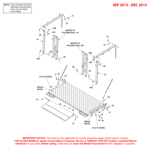 Maxon BMR-A-CS (Sep 2013 - Dec 2015) Steel Platform Assembly Diagram (2 OF 2)