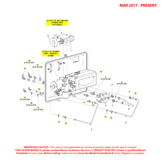 Maxon BMR-CS (Mar 2017 - Present) Bucher Hydraulics Gravity Down Pump Assembly Diagram