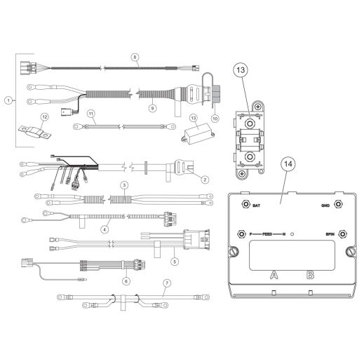 FISHER Electric Motor Steel-Caster (1.5 - 6.0 Cu Yd) Harness Components Diagram