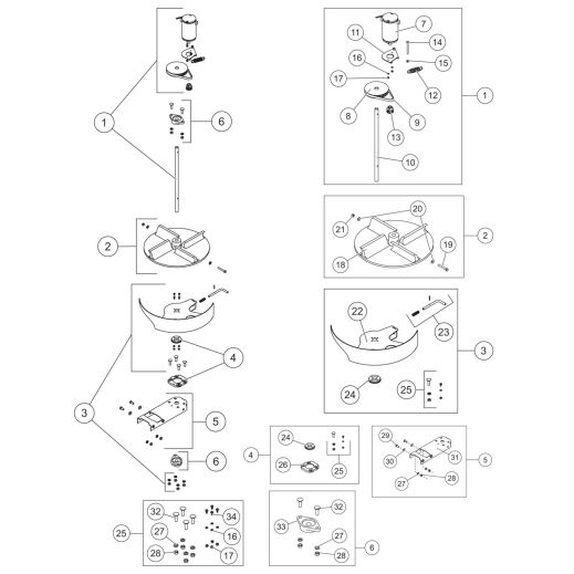 FISHER Electric Motor Steel-Caster (1.5 - 6.0 Cu Yd) Spinner Drive And Shutter Assemblies Diagram