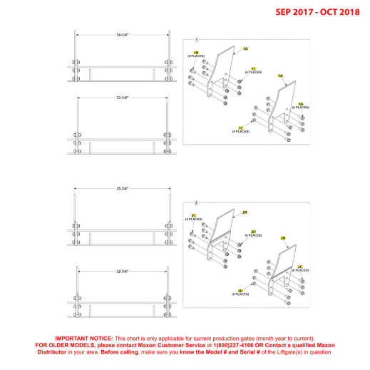 Maxon GPT-4 And GPT-5 (Sep 2017 - Oct 2018) Mounting Plates Diagram