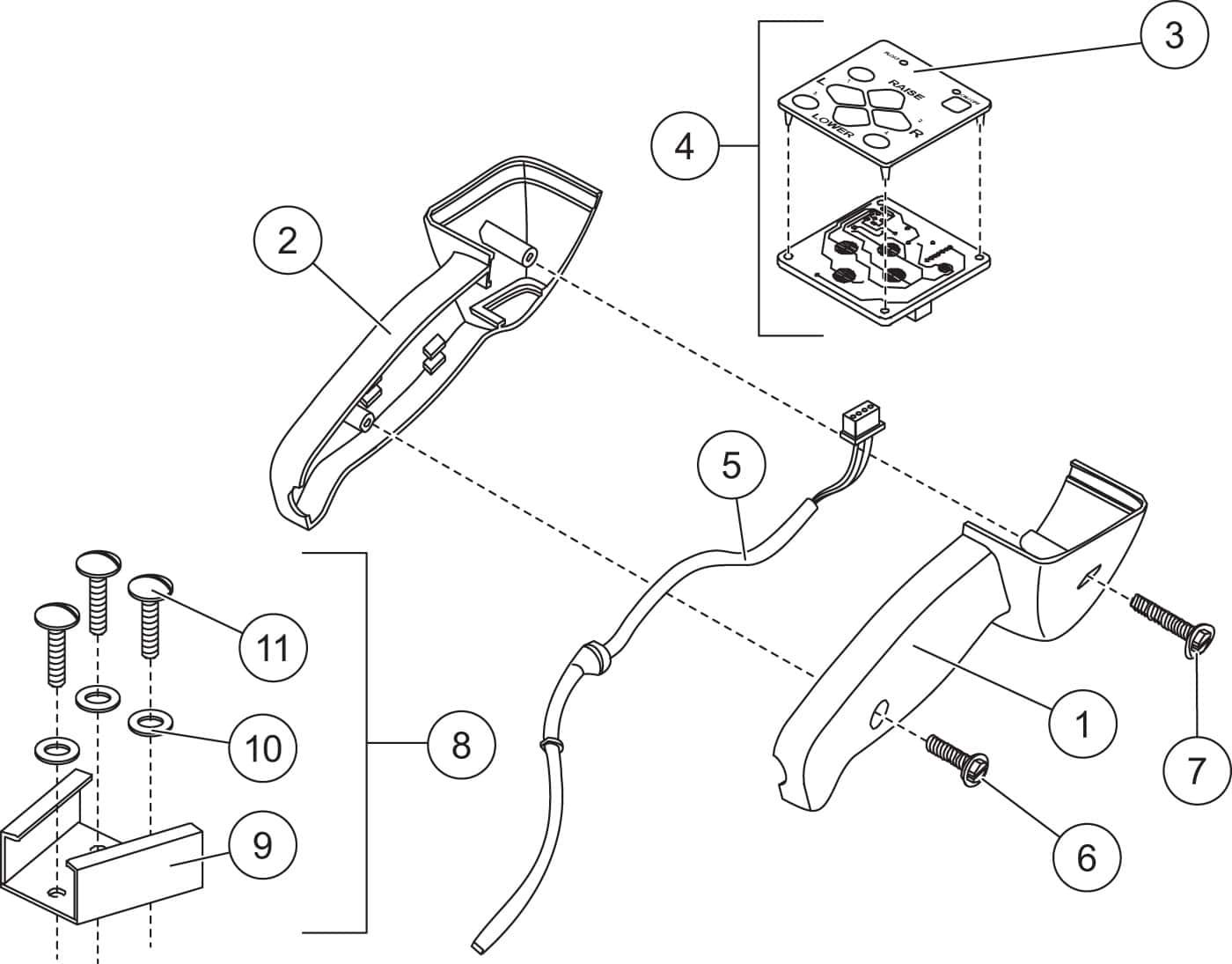 HD Series Fish-Stik Hand-Held Control Diagram