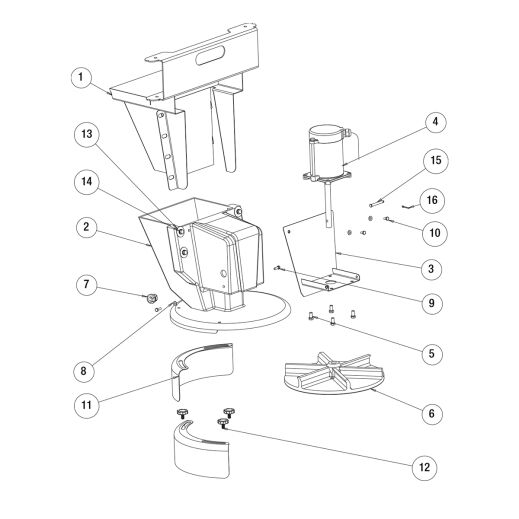 SaltDogg SHPE2500/CH [Discontinued] Standard Chute Assembly Diagram