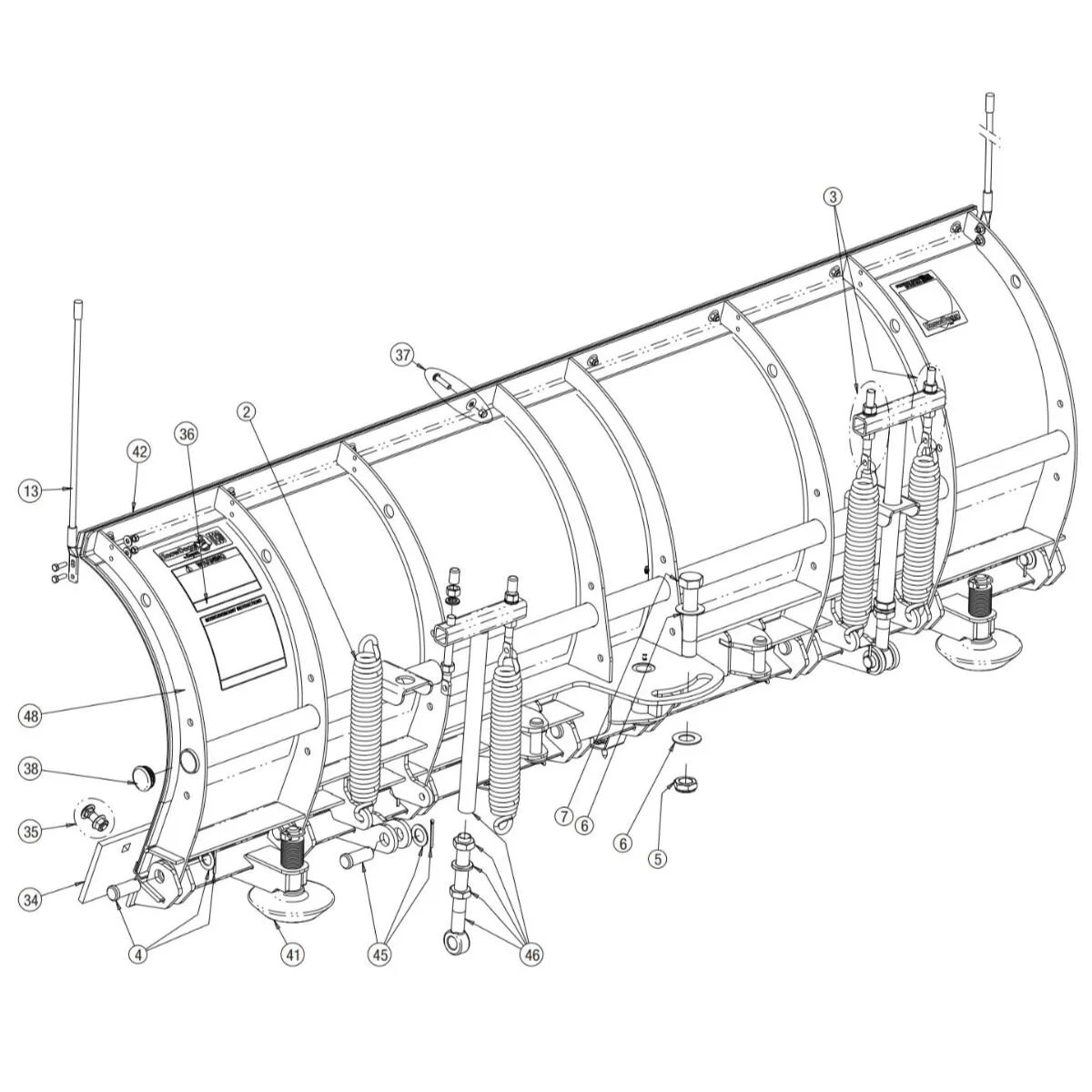 Buyers SnowDogg SKTE80 Moldboard Diagram