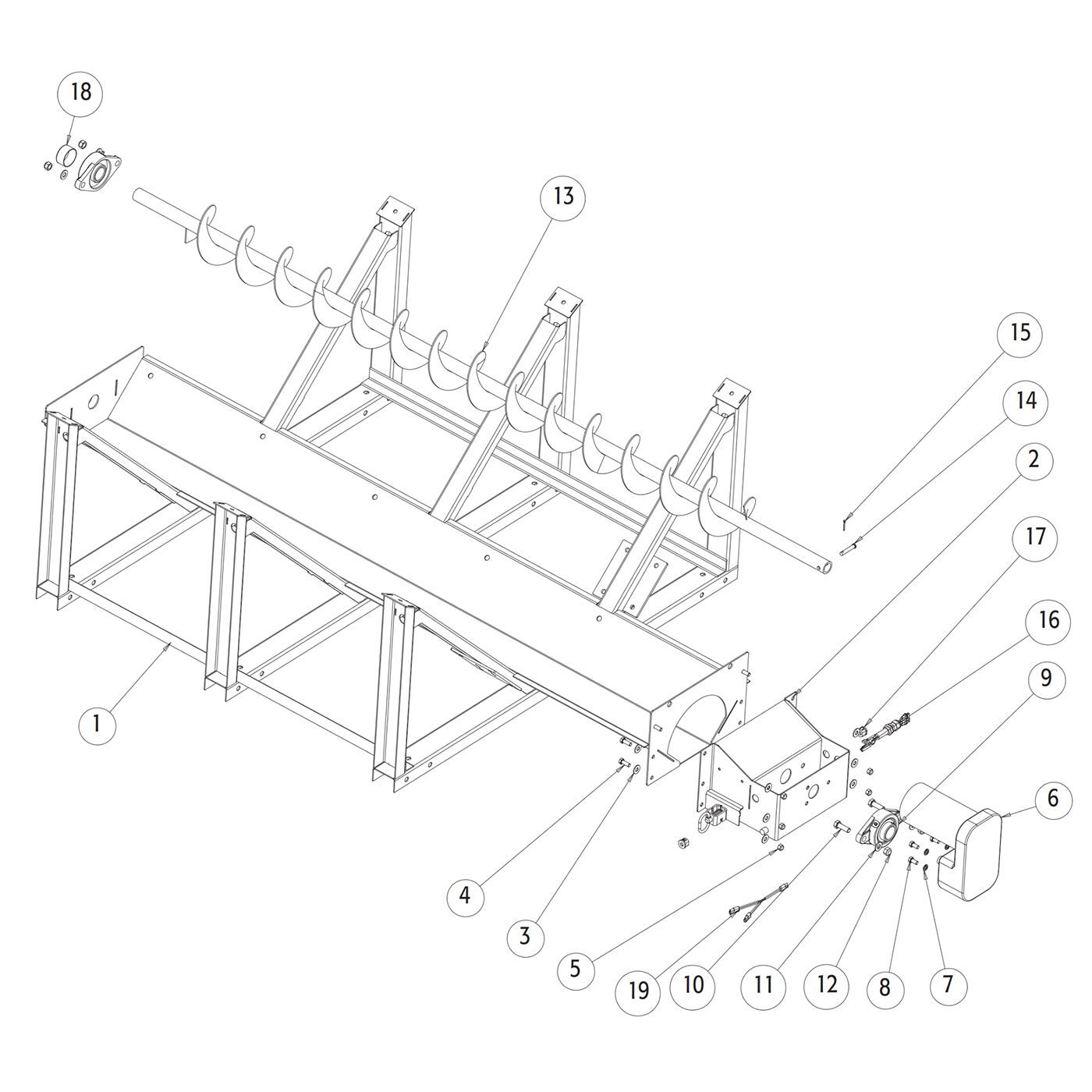SaltDogg SHPE4000 Trough Assembly Diagram