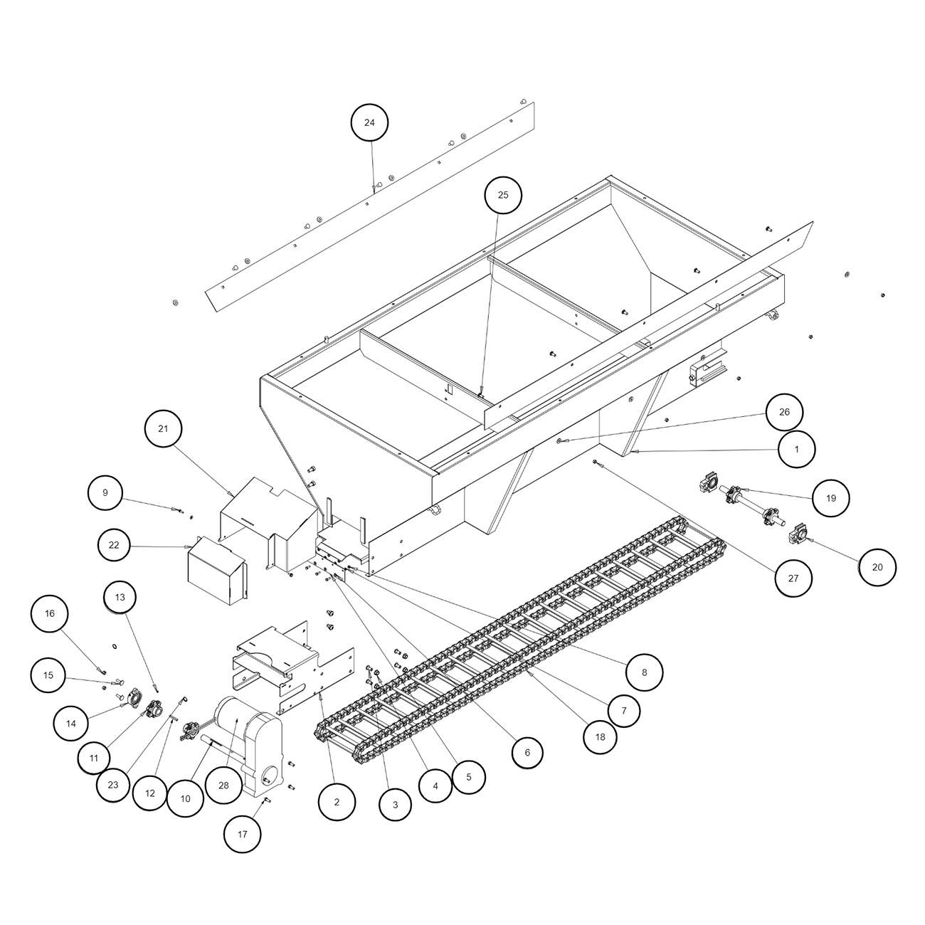 SaltDogg 1400601SS Hopper Assembly Diagram