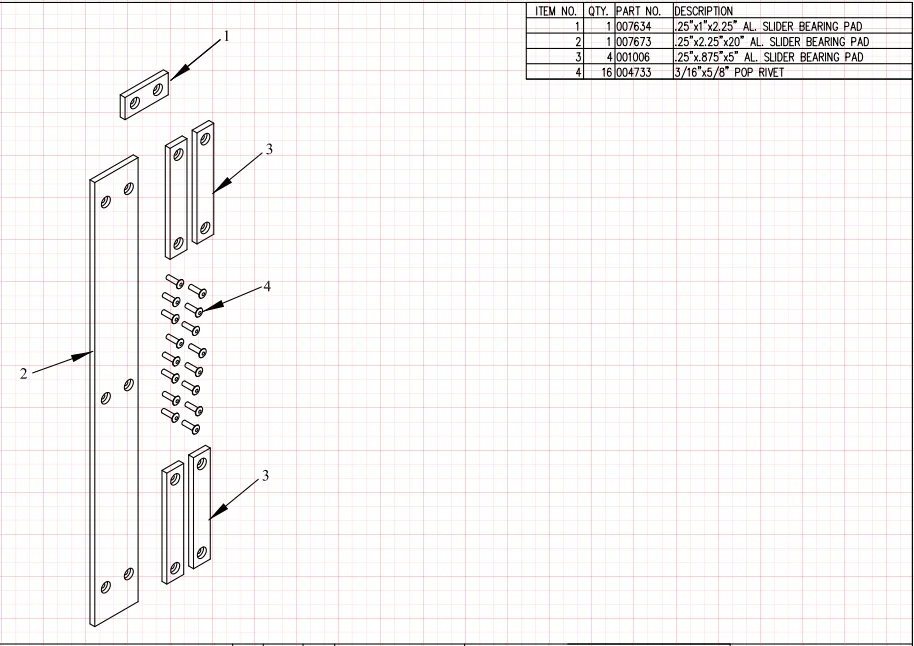 Tommy Gate 8618 - Steel Mainframe Bearing Pad Set - Image 3
