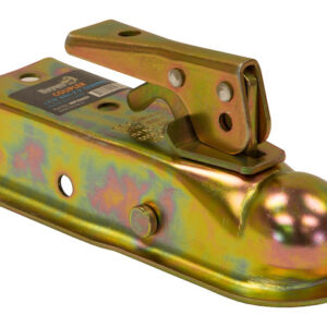 Straight Tongue Coupler - 2 Inch Ball 2-1/2 Inch Channel 300 Pound Tongue Weight Zinc Plated