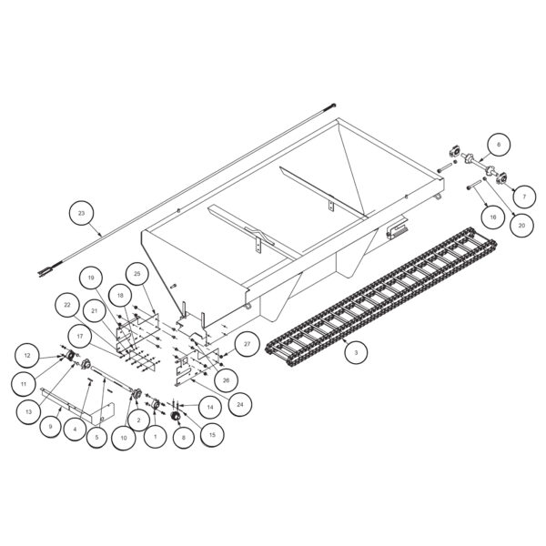SaltDogg 1400200SS/250SS Hopper Assembly Diagram