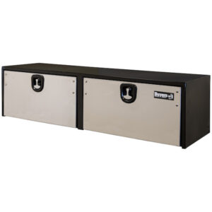 Buyers 1702725 - Black Steel Truck Box With Stainless Steel Door (18 x 18 x 72 Inches)