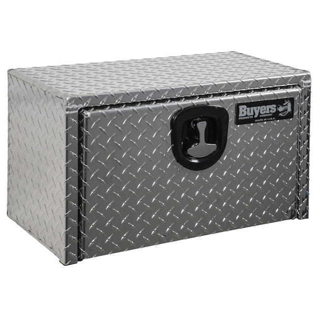 Heavy Duty Truck Toolbox Buyers Products 1705200 Underbody Truck Tool Box - 18x18x24" Diamond Tread Aluminum Box Barn Door