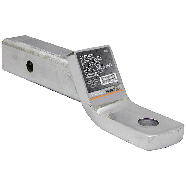 Buyers 1803006 - Chrome 2-Inch Ball Mount With Tube (8-Inch Tube With 2-Inch Drop)