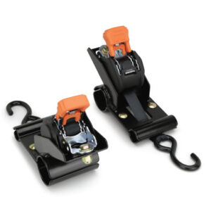 Retractable Ratchet Straps with Pro Rack Mount Brackets - 2" W x 7' L - Pair